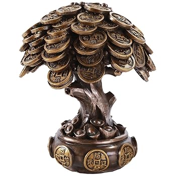 【中古】(非常に良い)(Bronze) - Feng Shui Bronze Golden Money Coin Prosperity Tree Home Decoration Gift|ハッピーストア藤岡