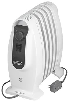 【中古】デロンギ(DeLonghi) オイルヒーター ピュアホワイト+ミディアムグレー ミニL字型フィン5枚 【1~3畳用】 NJM0505|ハッピーストア藤岡