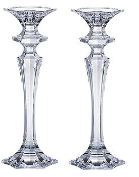 【中古】Barski - 美しいクリスタルキャンドルスティック - キャンドルスティックは高さ12インチ - ヨーロッパ製 - 2個セット|ハッピーストア藤岡