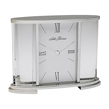 【中古】(非常に良い)Seth Thomas Desire Highly Polished Silver Tone Metal and Glass Case with White Dial Carriage Mantel Clock by Seth Thomas [並行輸入品]｜ハッピーストア藤岡