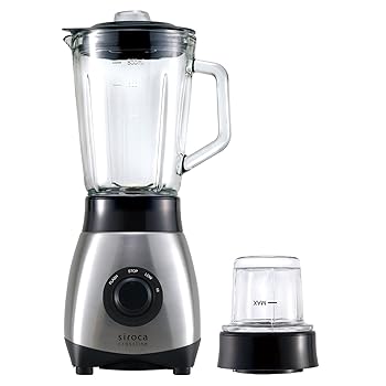 【中古】(非常に良い)siroca ミル付きミキサー SJM-180G[氷も丸ごと砕ける/ガラス製ボトル/容量800ml]｜ハッピーストア藤岡