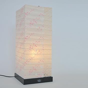 【中古】彩光デザイン 和照明 和紙照明 フロアスタンドライト 【白熱電球付き】 SS-3082 花うさぎピンク×小梅白 日本製 和風照明 SS-3082|ハッピーストア藤岡