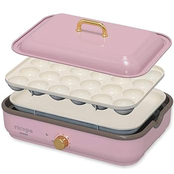 【中古】アイリスオーヤマ ホットプレート 2WAY (たこ焼きプレート 平面プレート) ricopa アッシュピンク MHP-R102-PA|ハッピーストア藤岡