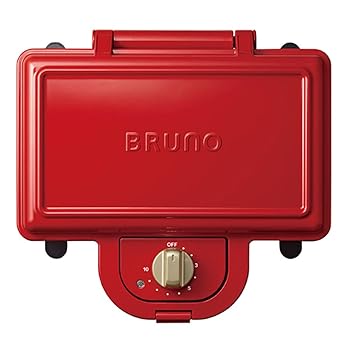 【中古】(非常に良い)ブルーノ BRUNO ホットサンドメーカー 耳まで焼ける 電気 ダブル レッド BOE044-RD｜ハッピーストア藤岡