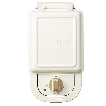 【中古】(非常に良い)ブルーノ BRUNO ホットサンドメーカー 耳まで焼ける 電気 シングル ホワイト BOE043-WH｜ハッピーストア藤岡
