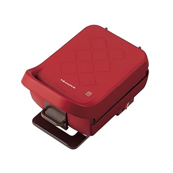 【中古】(非常に良い)recolte レコルト プレスサンドメーカー プラッド ホットサンドメーカー 2枚 耳まで焼ける トースター 簡単操作 マットレッド RPS-2(R)｜ハッピーストア藤岡