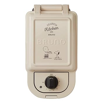 【中古】BRUNO ブルーノ ホットサンドメーカー スヌーピー 耳まで焼ける 電気 シングル PEANUTS BOE068-ECRU|ハッピーストア藤岡