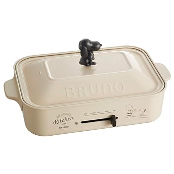 【中古】BRUNO ブルーノ コンパクトホットプレート スヌーピー PEANUTS コラボ 本体 プレート3種(たこ焼き 平面 マルチ) スヌーピーノブ 付き ホワイト W｜ハッピーストア藤岡 19,749円
