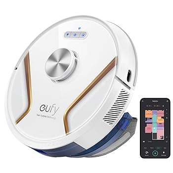 【中古】(非常に良い)Anker Eufy (ユーフィ) RoboVac X8 Hybrid (ロボット掃除機)【水拭き両用/世界初デュアルタービン搭載 強力吸引/AIマッピング 掃除経路確認/ア|ハッピーストア藤岡