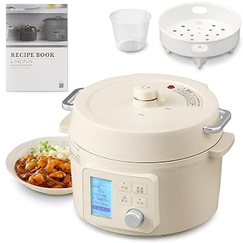 【中古】(非常に良い)アイリスオーヤマ 電気圧力鍋 ヘルシープラス グリル鍋 圧力鍋 2in1 3L 2~3人用 52種類のヘルシーレシピ付き 108種類 レシピ付き アイボリー PMP｜ハッピーストア藤岡