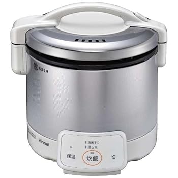 【中古】リンナイ 3合 ガス炊飯器 こがまるVQシリーズ グレイッシュホワイト 12A13A都市ガス用 RR-030VQ(W)-12A13A｜ハッピーストア藤岡