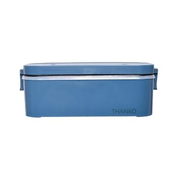 【中古】THANKO 炊飯器 小型 一人用 おひとりさま用超高速弁当箱炊飯器 白色/さくら色/藍色 (藍色)|ハッピーストア藤岡