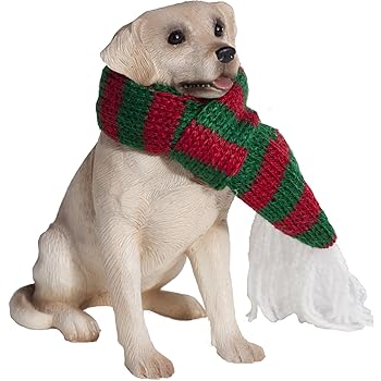 【中古】(非常に良い)Sandicast Yellow Labrador Retriever with Red and Green Scarf Christmas Ornament [並行輸入品]｜ハッピーストア藤岡