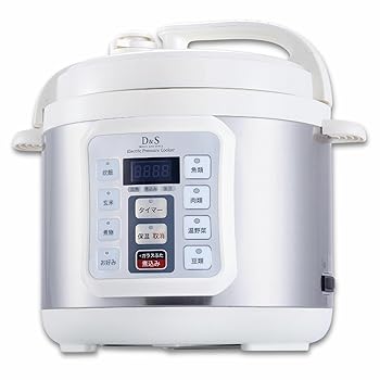 【中古】ケヴンハウン(Kevnhaun) D&S ディーアンドエス 食材を入れてタイマーを押すだけ簡単調理電気圧力鍋 4.0L ホワイト ほったらかし電気圧力鍋 手軽|ハッピーストア藤岡
