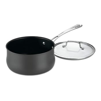 【中古】Cuisinart 64193-20 硬質アルマイト 3クオート ソースパン カバー付き 輪郭 ステンレススチール 調理器具 ブラック｜ハッピーストア藤岡