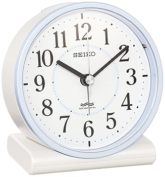 【中古】(非常に良い)セイコー クロック 目覚まし時計 電波 アナログ 薄青 パール KR328L SEIKO|ハッピーストア藤岡