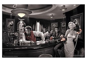 【中古】(非常に良い)Java Dreams with James Dean Marilyn Monroe Elvis Presley and Humphrey Bogart by Chris Consani 36x24 Art Print Poster Wall Decor Celebri｜ハッピーストア藤岡