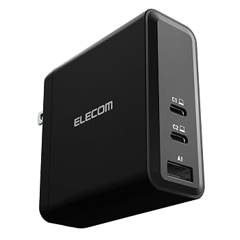【中古】エレコム 充電器 USB PD対応 140W USB-C×2 USB-A×1 PPS対応 PSE技術基準適合 Macbook Pro 16インチ等対応 ブラック MPA-ACCP96140BK|ハッピーストア藤岡