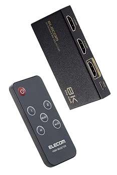 【中古】エレコム HDMI切替器 8K60Hz/4K120Hz対応 【PS5/PS4/PS3/Switch/FireTVStick対応】 2入力1出力 自動/手動切替 8K 4K 対応 ブラック DH-SW8KP21BK｜ハッピーストア藤岡