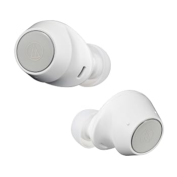 【中古】(非常に良い)オーディオテクニカ ATH-CKS30TW WH ワイヤレスイヤホン bluetooth 【完全ワイヤレスイヤホン/重低音 / IP55 防水防塵規格/マルチポイント対応/｜ハッピーストア藤岡