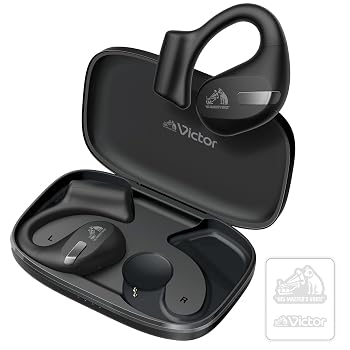 【中古】(非常に良い)JVCケンウッド Victor HA-NP50T-BA ワイヤレスイヤホン Bluetooth オープンイヤー 耳をふさがない ながら聴き マルチポイント 耳掛け 最大38時間｜ハッピーストア藤岡