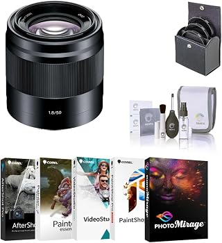 【中古】Sony E 50mm f/1.8 OSSレンズ Sony E用 ブラック 49mmフィルターキットセット クリーニングキット PCソフトウェアキット｜ハッピーストア藤岡