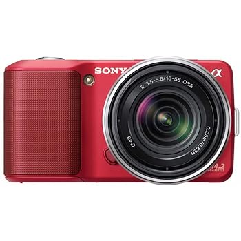 【中古】(非常に良い)SONY デジタル一眼α NEX-3 ズームレンズキット レッド NEX-3K/R｜ハッピーストア藤岡