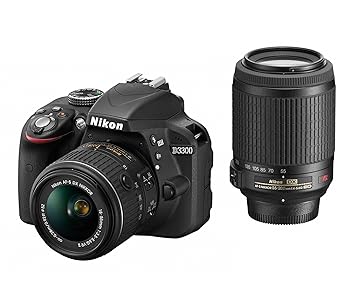 【中古】(非常に良い)Nikon デジタル一眼レフカメラ D3300 ダブルズームキット ブラック D3300WZBK｜ハッピーストア藤岡