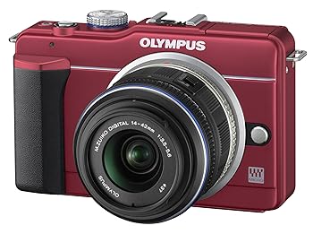 【中古】OLYMPUS ミラーレス一眼 E-PL1s レンズキット レッド E-PL1s LKIT RED|ハッピーストア藤岡