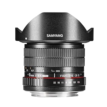 【中古】(非常に良い)SAMYANG 単焦点魚眼レンズ 8mm F3.5 ソニー αA用 APS-C用 フード脱着式｜ハッピーストア藤岡