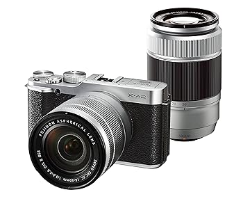【中古】FUJIFILM ミラーレス一眼 X-A2 ダブルズームレンズキット シルバー X-A2S1650II/50230II|ハッピーストア藤岡