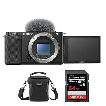 【中古】ソニー ミラーレスカメラ ZV-E10 ブラック サンディスク 64GBメモリ スリンガー マルチデバイスショルダーバッグ｜ハッピーストア藤岡