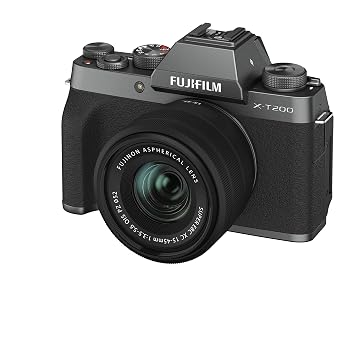 【中古】【整備済み品】 FUJIFILM ミラーレス一眼カメラ X-T200レンズキット ダークシルバー X-T200LK-DS (整備済み品)｜ハッピーストア藤岡