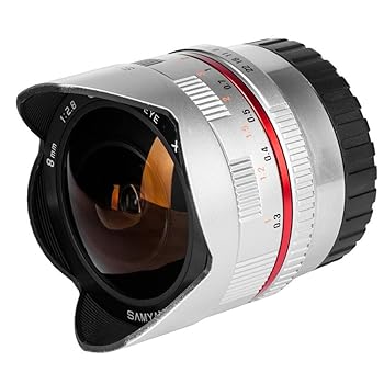 【中古】(非常に良い)SAMYANG 単焦点魚眼レンズ 8mm F2.8 II シルバー フジフイルム X用 APS-C用|ハッピーストア藤岡