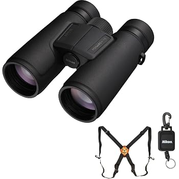 【中古】(非常に良い)Nikon 12x42 Monarch M5 双眼鏡 (ブラック) ニコン格納式レンジファインダーテザーと曲がったホーンアウトフィッターの双眼鏡セット|ハッピーストア藤岡