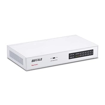 【中古】(非常に良い)BUFFALO Giga対応 金属筺体 電源内蔵 8ポート ホワイト スイッチングハブ 日本メーカー LSW5-GT-8NS/WH｜ハッピーストア藤岡