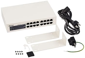【中古】(非常に良い)BUFFALO Giga対応 金属筺体 電源内蔵 16ポート ホワイト スイッチングハブ 日本メーカー LSW4-GT-16NSR|ハッピーストア藤岡