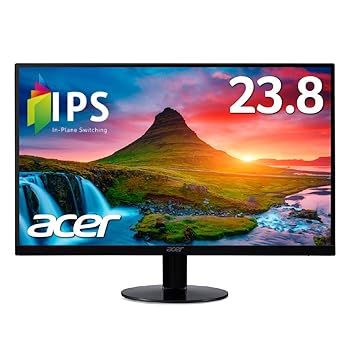【中古】Acer モニター ディスプレイ AlphaLine 23.8インチ SA240YAbmi フルHD IPS フレームレス HDMI D-Sub スピーカー内蔵 ブルーライト軽減 薄型｜ハッピーストア藤岡