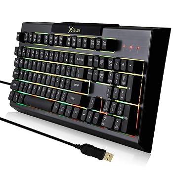 【中古】(非常に良い)DELUX(デラックス) ゲーミングキーボード KM9036 26キーロールオーバー 英字配列 バックライト ブラック｜ハッピーストア藤岡