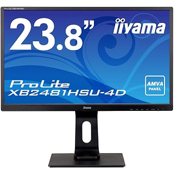【中古】iiyama モニター ディスプレイ 23.8インチ フルHD AMVA 高さ調整 DisplayPort HDMI D-sub XB2481HSU-B4D｜ハッピーストア藤岡