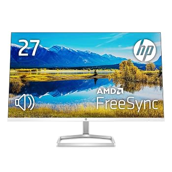 【中古】(非常に良い)HP モニター M27fwa 27インチ スピーカー内蔵 フルHD 薄型 非光沢 IPSパネル スリムベゼル ブルーライトカット 背面ホワイト (型番：356D6AA-AA｜ハッピーストア藤岡