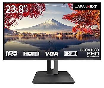 【中古】(非常に良い)JAPANNEXT 23.8インチ モニター フルHD 1920x1080解像度 IPS ディスプレイ (HDMI/スピーカー内蔵/高さ調節/回転(ピボット)機能/VESA対応/ブルー｜ハッピーストア藤岡