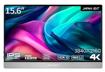 【中古】JAPANNEXT 15.6インチ モバイルモニター IPS パネル 4K UHD 3840x2160解像度 スマートケース付き (Type C/MAC PC対応/スピーカー内蔵 / sRGB100%｜ハッピーストア藤岡