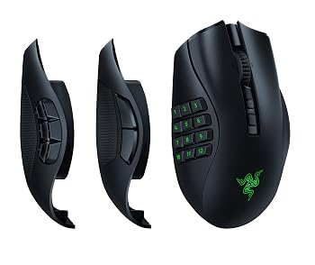 【中古】(非常に良い)Razer レイザー Naga V2 Pro ゲーミングマウス ワイヤレス 無線 最大19+1ボタン 多ボタン 多ボタンマウス サイドボタンを2/6/12ボタンに付け替え｜ハッピーストア藤岡
