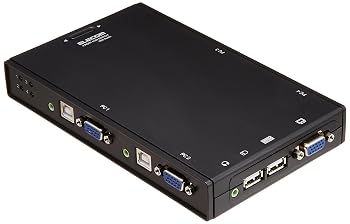【中古】(非常に良い)エレコム KVMスイッチ USB VGA スピーカー 4台KVM-BU4｜ハッピーストア藤岡