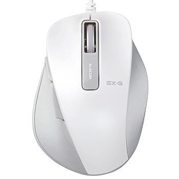 【中古】エレコム マウス 有線 Sサイズ 小型 5ボタン (戻る・進むボタン搭載) BlueLED 握りの極み ホワイト M-XGS10UBWH｜ハッピーストア藤岡