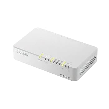 【中古】エレコム スイッチングハブ ギガビット対応 8ポート プラスチック マグネット付 電源外付モデル ホワイト EHC-G08PA2-JW｜ハッピーストア藤岡