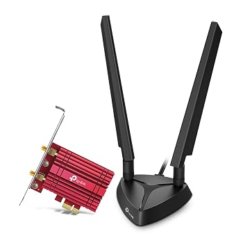 【中古】(非常に良い)TP-Link Wi-Fi 6E Bluetooth 5.3 PCIeアダプター デスクトップパソコン Intel Wi-Fi 6E トライバンド 2402 (6GHz) + 2402Mbps (5GHz) + 574Mbps｜ハッピーストア藤岡