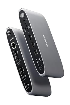 【中古】エレコム ドッキングステーション 13in1 Displaylink対応 3画面拡張 4K/60Hz USB PD対応 100W シルバー DST-W14|ハッピーストア藤岡