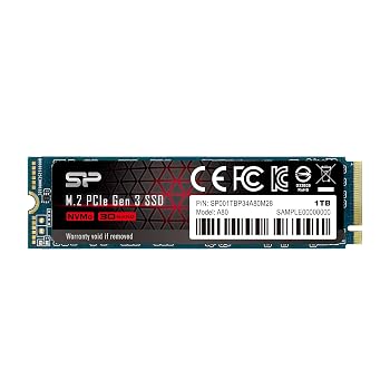 【中古】シリコンパワー SSD 1TB 3D NAND M.2 2280 PCIe3.0&times;4 NVMe1.3 P34A80シリーズ SP001TBP34A80M28｜ハッピーストア藤岡 35,294円